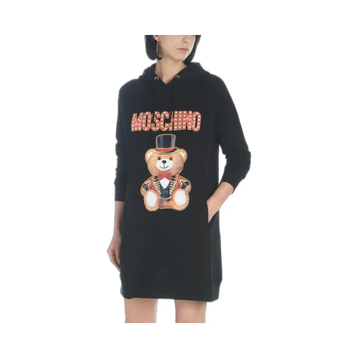 Black Circus Teddy Printed Hoodie Dress