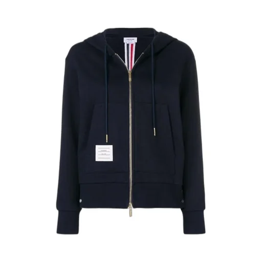 Center-Back Stripe Zip-Up Hoodie