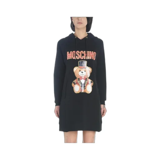Black Circus Teddy Printed Hoodie Dress