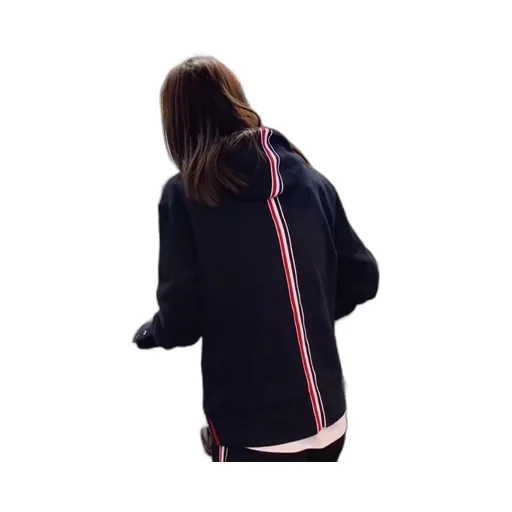 Center-Back Stripe Zip-Up Hoodie