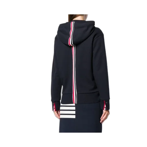 Center-Back Stripe Zip-Up Hoodie