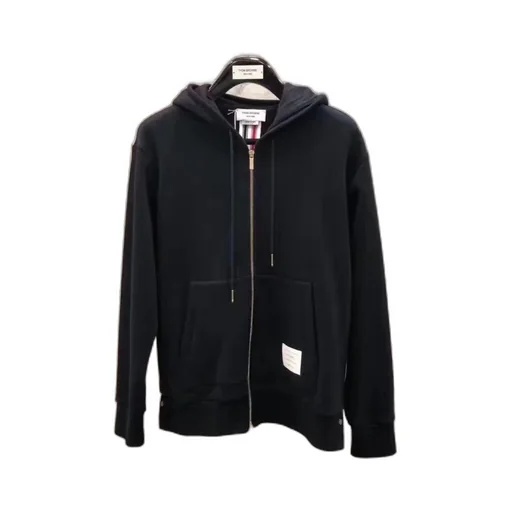 Center-Back Stripe Zip-Up Hoodie