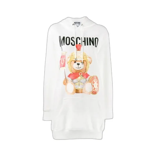 Logo Teddy Bear Printed Hooded Sweater