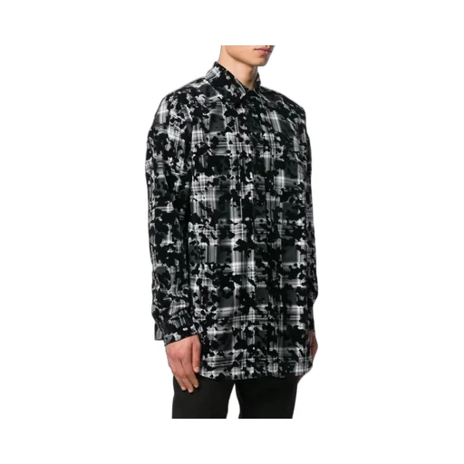 Flocked Plaid Shirt