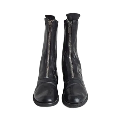 Zipped Low-Heel Ankle Boots