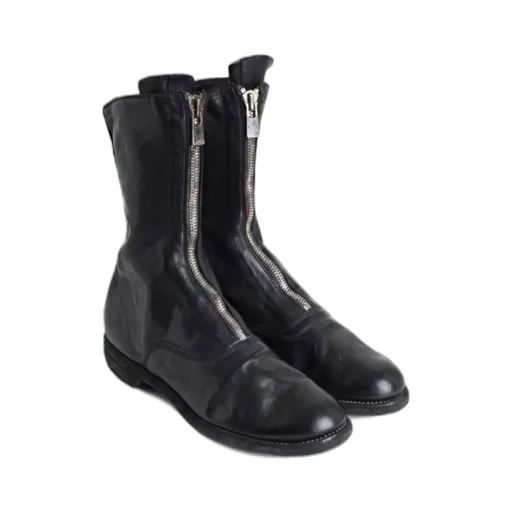 Zipped Low-Heel Ankle Boots