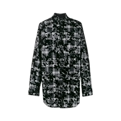 Flocked Plaid Shirt