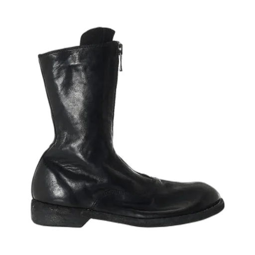 Zipped Low-Heel Ankle Boots