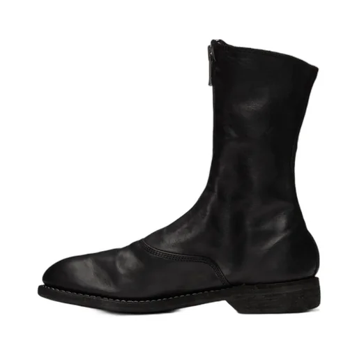 Zipped Low-Heel Ankle Boots