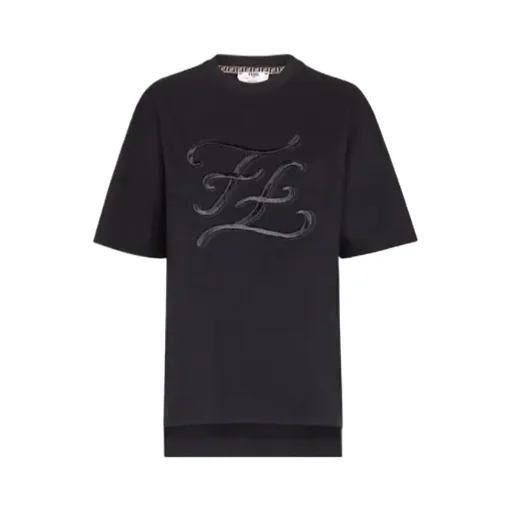 Ff Embroidered Side Split T-Shirt