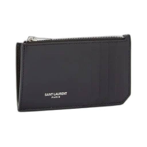 Saint Laurent Logo Detailed Zip-Up Cardholder