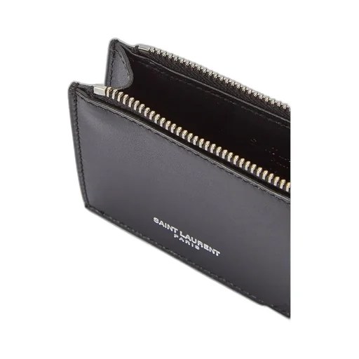 Saint Laurent Logo Detailed Zip-Up Cardholder