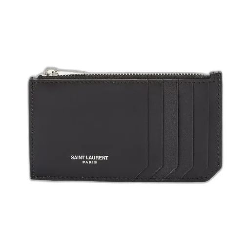 Saint Laurent Logo Detailed Zip-Up Cardholder