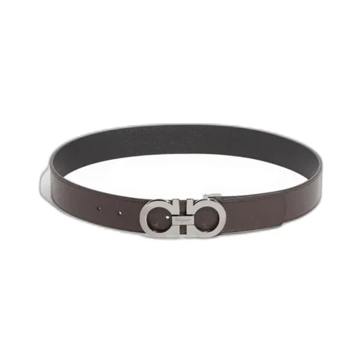 Double-Sided Adjustable Gancini Double Buckle Belt