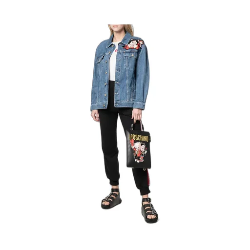Porky Pig Embroidered Patch Denim Jacket