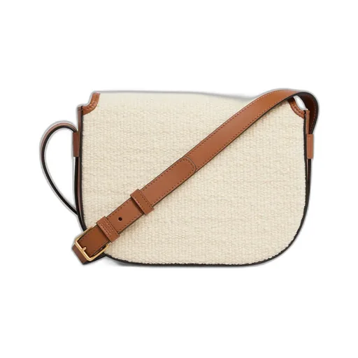 Medium Maillon Triomphe Bag In Textile And Calfskin Plein Soleil