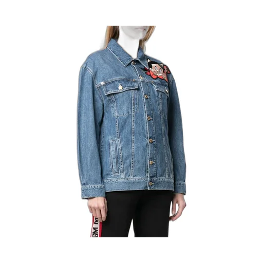 Porky Pig Embroidered Patch Denim Jacket