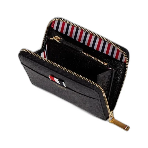 Thom Browne Logo Embossed Zipped Wallet