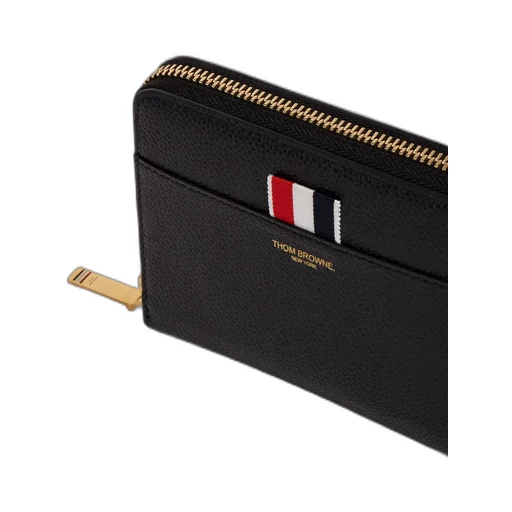 Thom Browne Logo Embossed Zipped Wallet