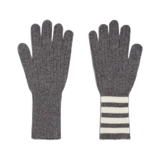 Thom Browne 4-Bar Ribbed Gloves