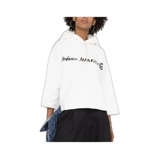 Cropped Logo-Print Hoodie