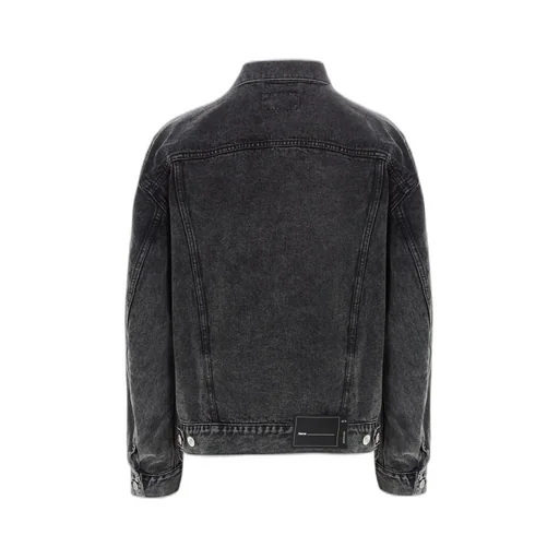 We11Done Logo Patch Faded Denim Jacket