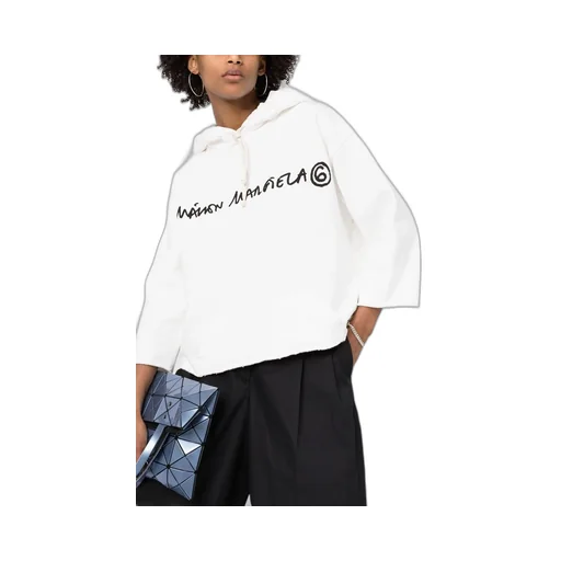 Cropped Logo-Print Hoodie