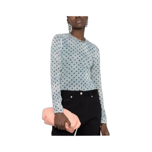 Comma Print Silk Bodysuit