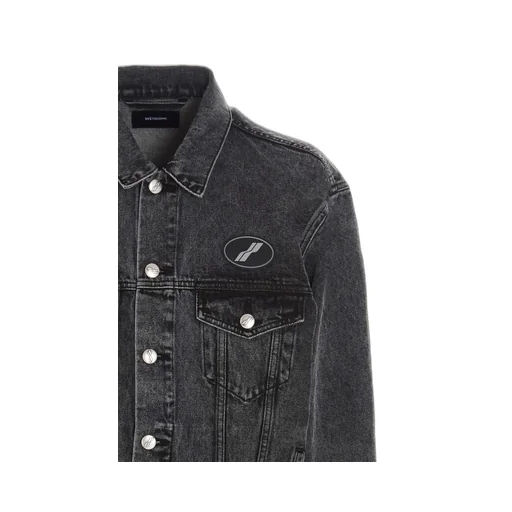 We11Done Logo Patch Faded Denim Jacket