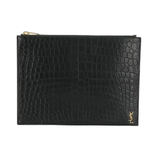 Saint Laurent Tiny Monogram Zippered Tablet Holder