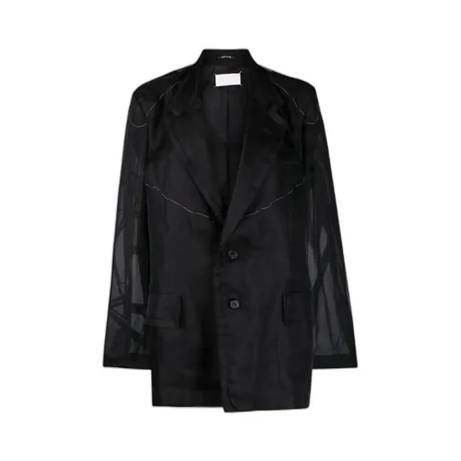 Maison Margiela Sheer Sleeve Single Breasted Blazer