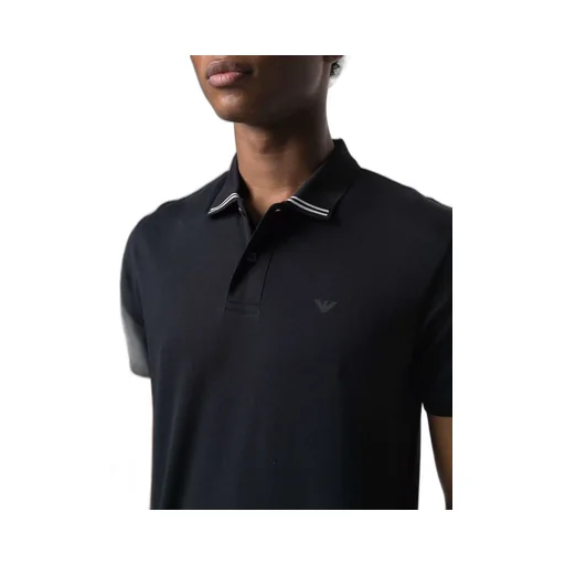 Navy Blue Logo Embroidered Polo Shirt