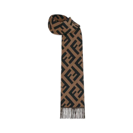 Fendi Ff Jacquard Fringed-Edge Scarf