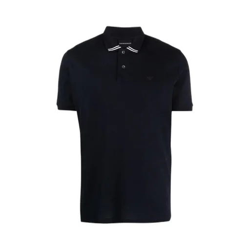 Navy Blue Logo Embroidered Polo Shirt