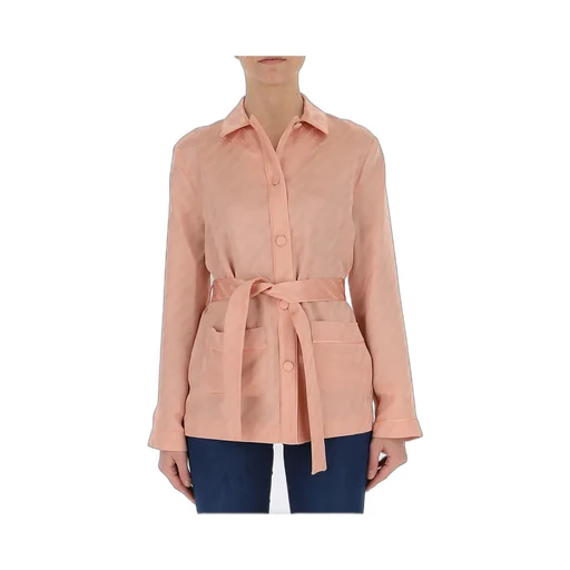 Orange Pink Logo Belt Casual Jacket