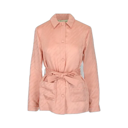 Orange Pink Logo Belt Casual Jacket