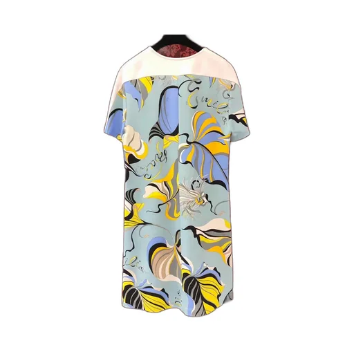 Tropical Fish Pattern V-Collar Dress