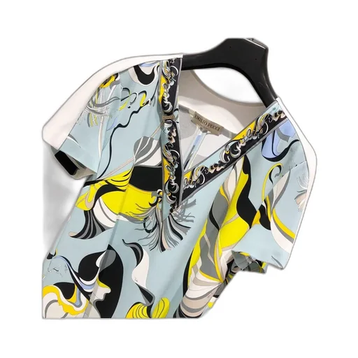 Tropical Fish Pattern V-Collar Dress