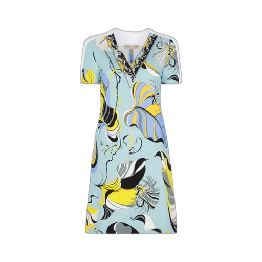 Tropical Fish Pattern V-Collar Dress