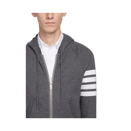 Thom Browne 4-Bar Striped Zipped Jacket