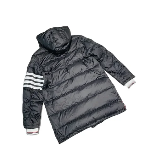 Thom Browne 4 Stripe Padded Hooded Coat