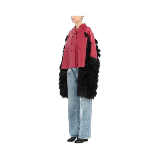 Mantella In Pelle Profilata In Ecopelliccia Jacket