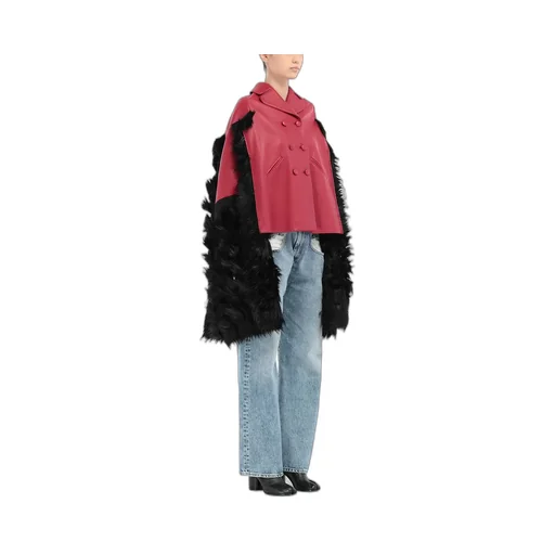 Mantella In Pelle Profilata In Ecopelliccia Jacket