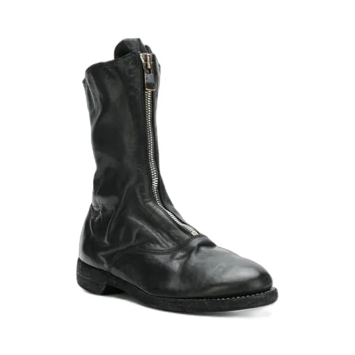 Front Zipper Ankle Boots