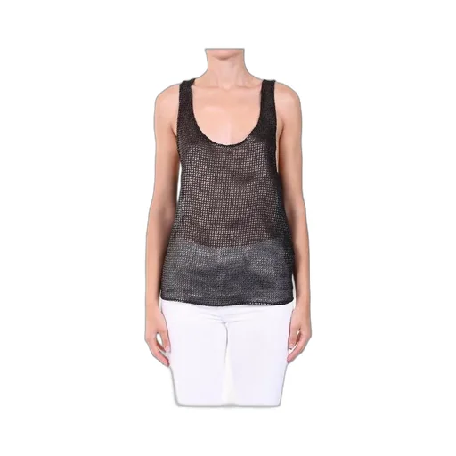 Saint Laurent Lamè Embroidered Tank Top
