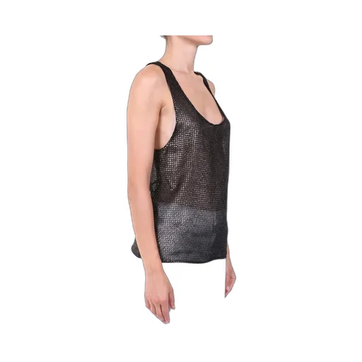 Saint Laurent Lamè Embroidered Tank Top