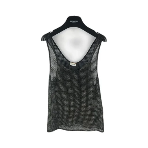 Saint Laurent Lamè Embroidered Tank Top