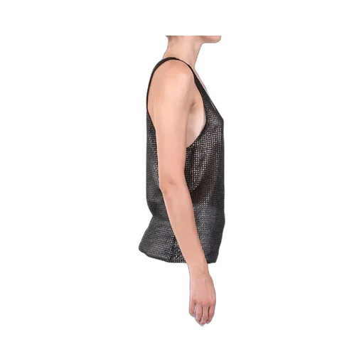 Saint Laurent Lamè Embroidered Tank Top