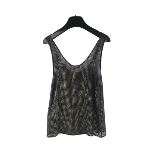 Saint Laurent Lamè Embroidered Tank Top