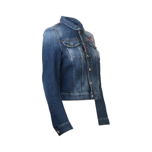 Cropped Embroidered Denim Jacket